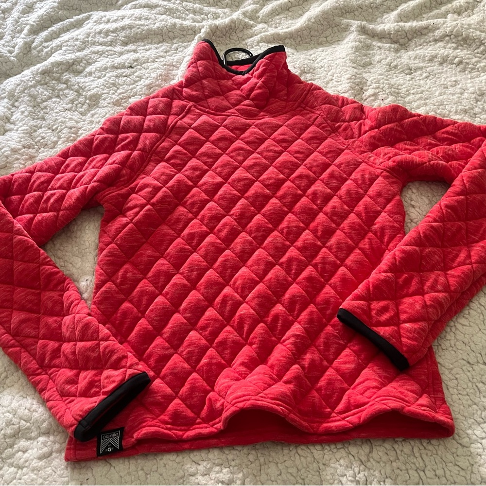 Oiselle Lauren Red Quilted Pullover XS excellent condition